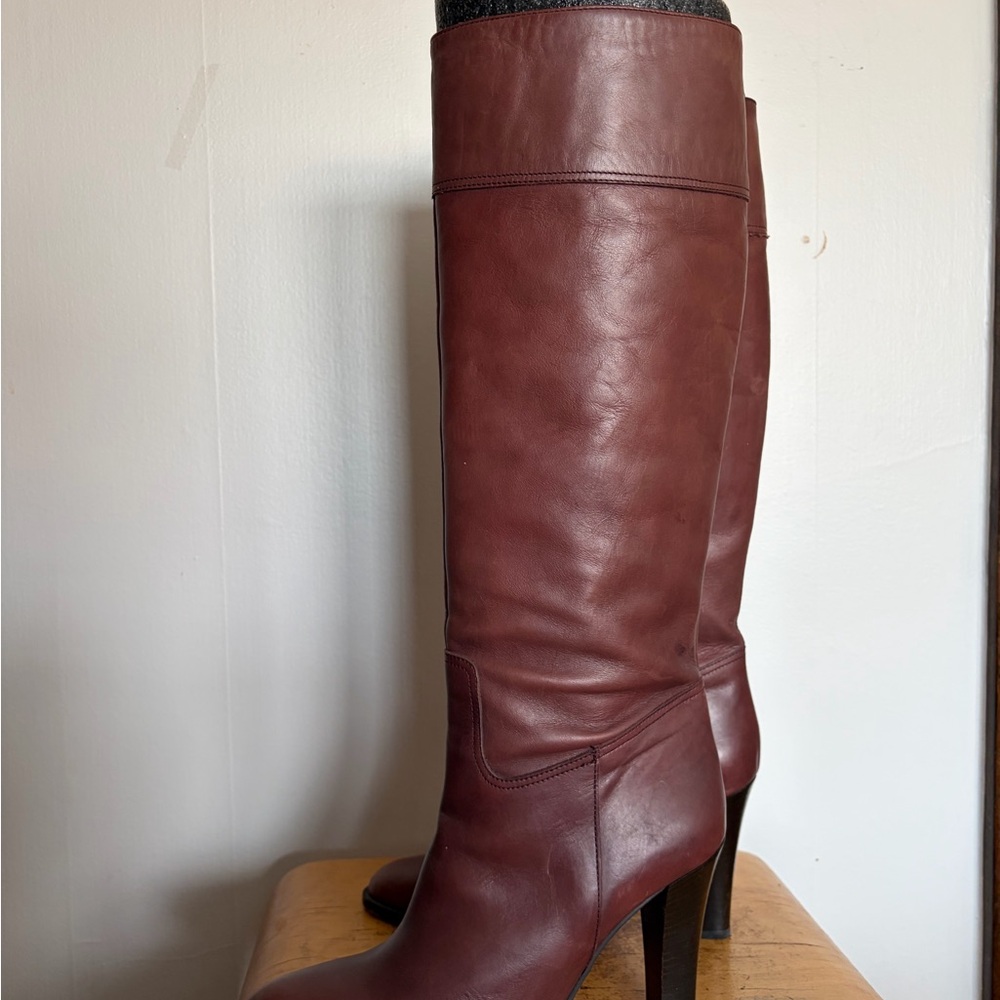 J. Crew Cognac Brown Heeled Boots